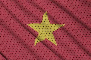 Vietnam-Flagge gedruckt auf einem Polyester-Nylon-Sportbekleidungs-Mesh-Gewebe foto