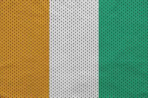 Elfenbeinküste-Flagge gedruckt auf einem Sportswear-Mesh aus Polyester-Nylon fa foto