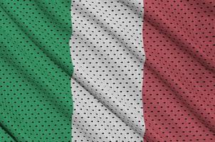 Italien-Flagge gedruckt auf einem Polyester-Nylon-Sportswear-Mesh-Gewebe m foto