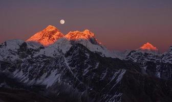 Panorama Mount Everest Makalu Sonnenuntergang foto
