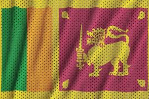 Sri-Lanka-Flagge gedruckt auf einem Polyester-Nylon-Sportswear-Mesh-Gewebe foto