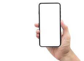 Smartphone auf der Hand Mockup foto