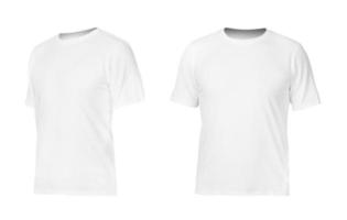 drei weiße T-Shirts, isoliert auf weiss foto