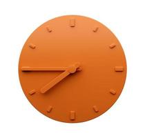 minimal orange uhr 7 45 uhr viertel vor acht abstrakte minimalistische wanduhr 3d illustration foto