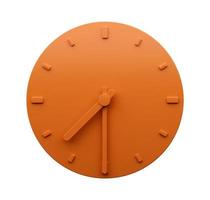 minimal orange uhr 7 30 halb sieben uhr abstrakte minimalistische wanduhr 19 30 3d illustration foto