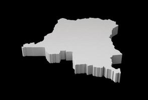 Kongo 3D-Karte Geographie Kartographie und Topologie Schwarz-Weiß-3D-Darstellung foto