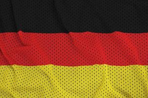 Deutschlandflagge gedruckt auf einem Polyester-Nylon-Sportswear-Mesh-Gewebe foto