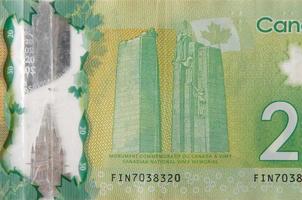 Canadian National Vimy Memorial aus Kanada 20 Dollar 2012 Polymer-Banknotenfragment foto