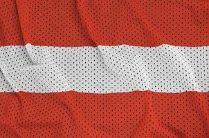 Österreich-Flagge gedruckt auf einem Polyester-Nylon-Sportswear-Mesh-Gewebe foto