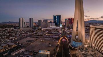 Panorama-Luftaufnahme des Las Vegas Strip. foto