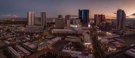 Panorama-Luftaufnahme des Las Vegas Strip. foto