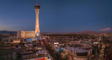 Panorama-Luftaufnahme des Las Vegas Strip. foto