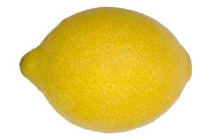 ganze gelbe Zitrone isoliert auf weißem Hintergrund foto