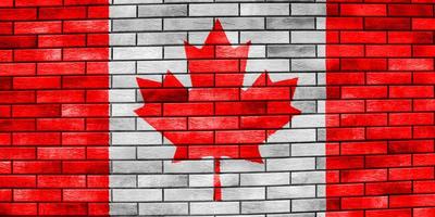 Kanada-Flagge auf der Textur. Konzept-Collage. foto