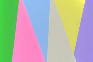 texturhintergrund von modepastellfarben. Papiere mit geometrischen Mustern in Rosa, Violett, Gelb, Grün, Beige und Blau. minimal abstrakt foto