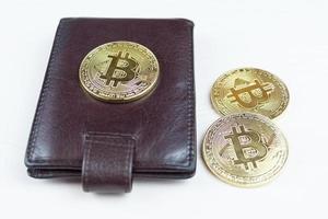 Bitcoin und Geldbörse foto