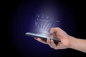 Online-Shopping mit Smartphone foto