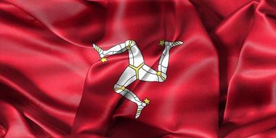 3D-Darstellung einer Isle of Man-Flagge - realistische wehende Stoffflagge foto