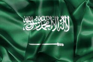 3D-Darstellung einer saudi-arabischen Flagge - realistische wehende Stoffflagge foto