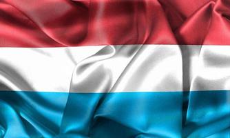 3D-Darstellung einer luxemburgischen Flagge - realistische wehende Stoffflagge foto