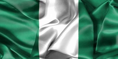 3D-Darstellung einer Nigeria-Flagge - realistische wehende Stoffflagge foto