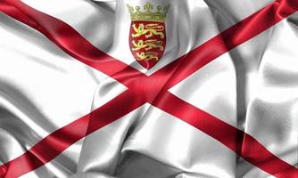 3D-Darstellung einer Jersey-Flagge - realistische wehende Stoffflagge foto