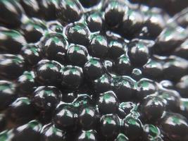Körner echten schwarzen Kaviars auf einem Sandwich foto