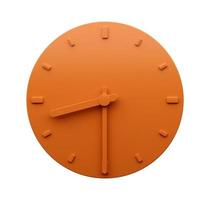 minimal orange uhr 8 30 halb neun uhr abstrakt minimalistisch wanduhr 20 3d illustration foto