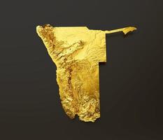 namibia karte goldene metallfarbe höhe kartenhintergrund 3d illustration foto