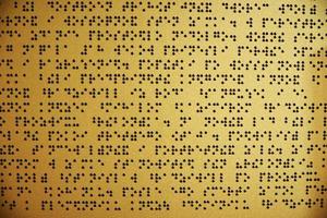 Braille-Platte. Inschrift für Blinde foto