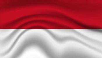 nahaufnahme der indonesischen nationalflagge, die eine realistische vektorillustration schwenkt foto