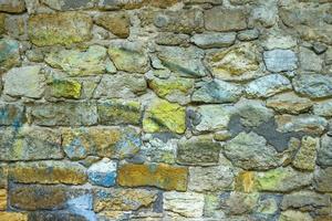 Oberfläche der alten Steinmauer im alten Haus foto