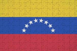 Die Venezuela-Flagge ist auf einem Faltpuzzle abgebildet foto