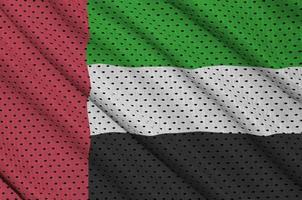 Flagge der Vereinigten Arabischen Emirate, gedruckt auf einer Sportswea aus Polyester-Nylon foto