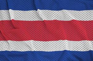 Costa-Rica-Flagge gedruckt auf einem Polyester-Nylon-Sportswear-Mesh-Gewebe foto