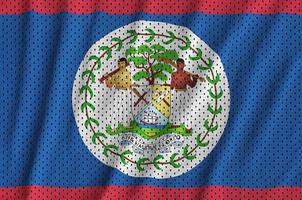 Belize-Flagge gedruckt auf einem Polyester-Nylon-Sportswear-Mesh-Gewebe foto