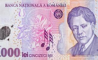 George Enescu auf 50000 Leu 2001 Banknote aus Rumänien foto