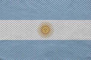 Argentinien-Flagge gedruckt auf einem Polyester-Nylon-Sportswear-Mesh-Gewebe foto