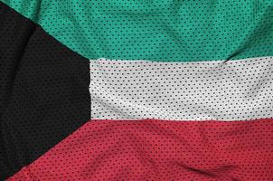 Kuwait-Flagge gedruckt auf einem Polyester-Nylon-Sportbekleidungs-Mesh-Gewebe foto