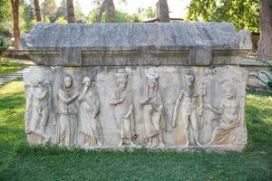 Sarkophag in der antiken Stadt Aphrodisias in Aydin, Türkei foto