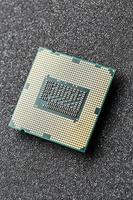 Nahaufnahme des CPU-Chip-Prozessors. selektiver Fokus foto