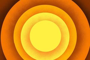 abstrakter kreishintergrund in korn- und farbverlauf. Sonnenuntergangslichtillustration für Tapetendesign foto