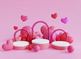 3d-rendering love valentine's podium foto