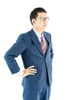 Geschäftsmannporträt im Anzug und mit Brille foto