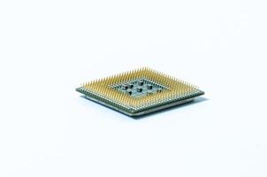 Computerprozessor CPU-Zentraleinheit Mikrochip isoliert auf weißem Hintergrund foto