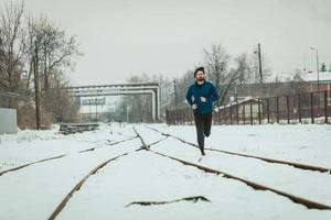 Winter-Jogging-Ansicht foto