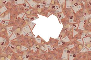 Musterteil der 10-Euro-Banknote, Nahaufnahme mit kleinen roten Details foto