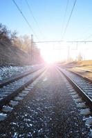 Eisenbahnlandschaft im Winter foto