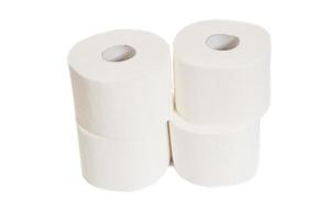 Toilettenpapier lokalisiert auf weißem Hintergrund
