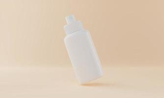 3D-Rendering-Produktillustration für Markenmodell mit weißer Flasche foto